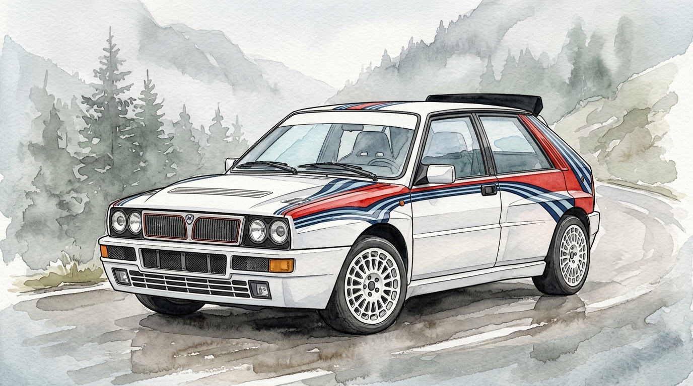 1992 Lancia Delta Integrale, drawn